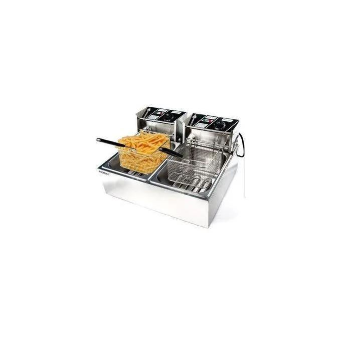 12 LTR Stainless Steel Double Tank DEEP Fryer Machin