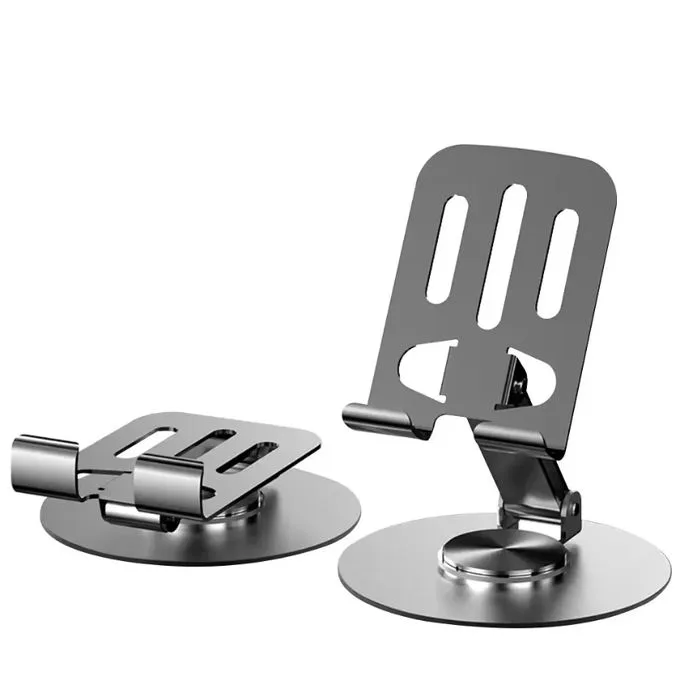 360 Rotating Cell Phone Stand, Adjustable Foldable Desktop Holder, Universal Compatibility