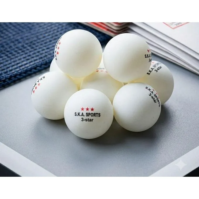 6-Piece Table Tennis Balls Set (3-Star) - High Elasticity Ping Pong Balls - White