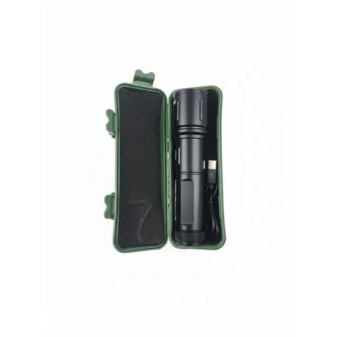 LED Torch High Lumens USB Rechargeable Zoom Waterproof Powerful Flashlight with Reverse Charging Function, Battery, Charging Indicator