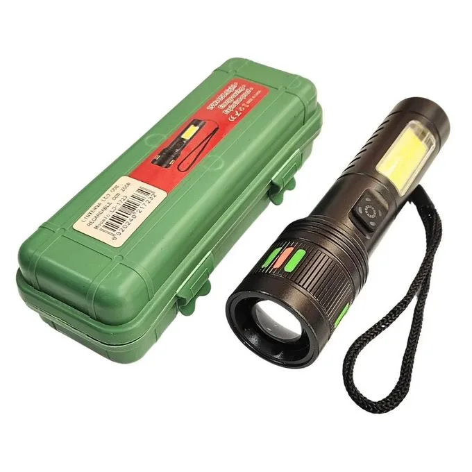 Rechargeable COB LED Flashlight with Zoom