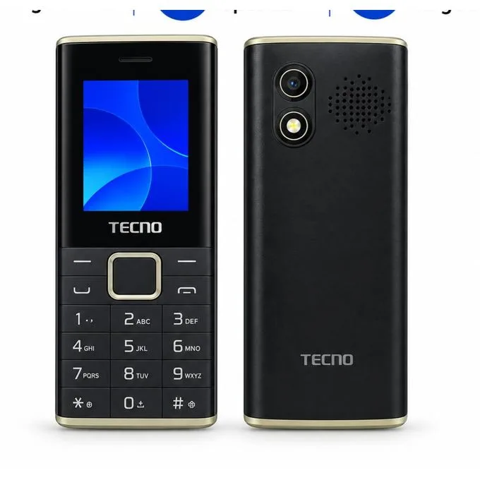 Tecno T303 Feature Phone - 2.0" Display, 1150mAh Battery, Wireless FM Radio, Loud Speaker Black