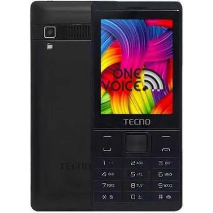 Tecno T528 - 2.8 Inch, 2500mAh Battary, Dual Sim, FM Radio, Camera 6MB ROM + 8MB RAM- Milian Black small Button Phone