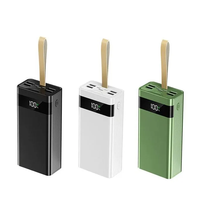 PowerMax Ultra Slim 30000mAh Fast Charging Power Bank with Digital Display & Built-in Cable