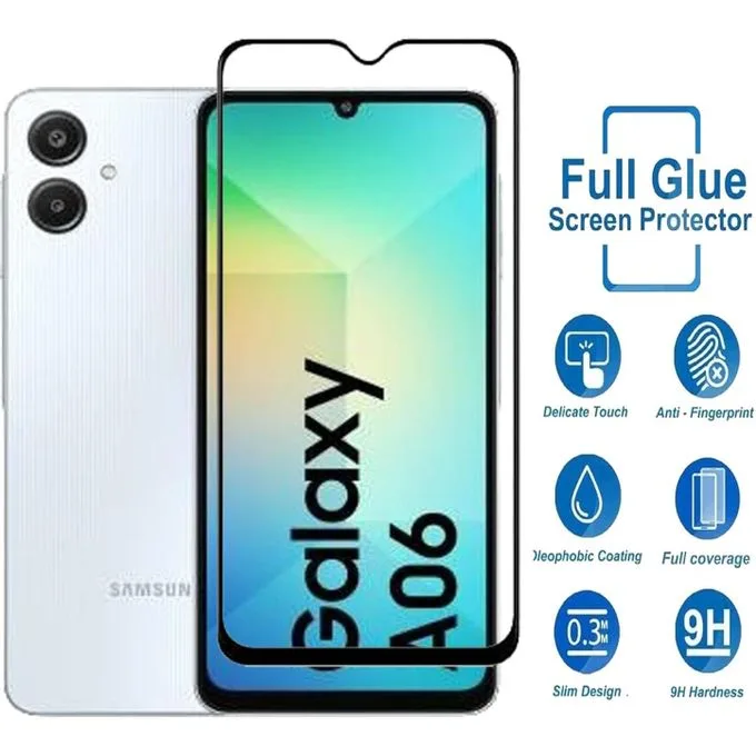 Samsung Galaxy A06 Tempered Glass Screen Protector - Full Glue Anti-Scratch Protection