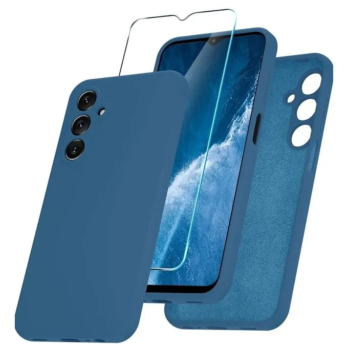 Samsung Galaxy A15 5G Tempered Glass Screen Protector - Full Glue Anti-Scratch Protection - Blue