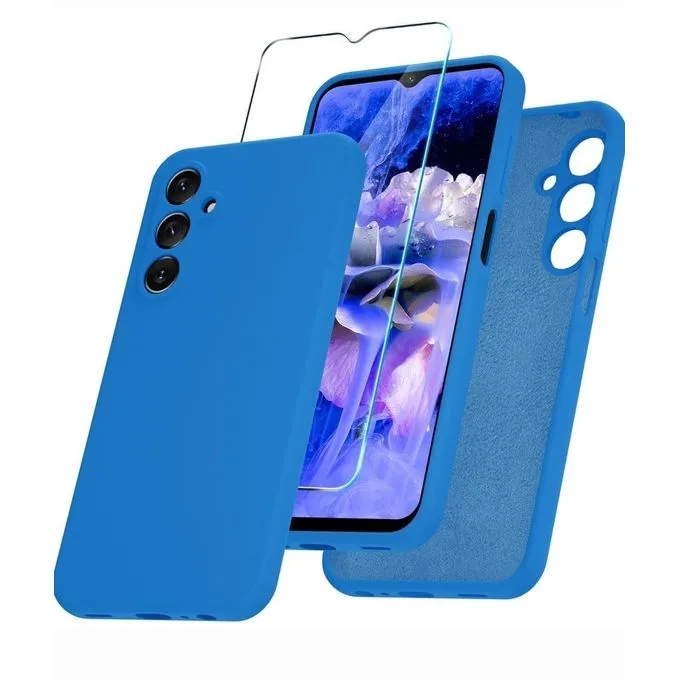 Samsung Galaxy A15 5G Tempered Glass Screen Protector - Full Glue Anti-Scratch Protection - Blue