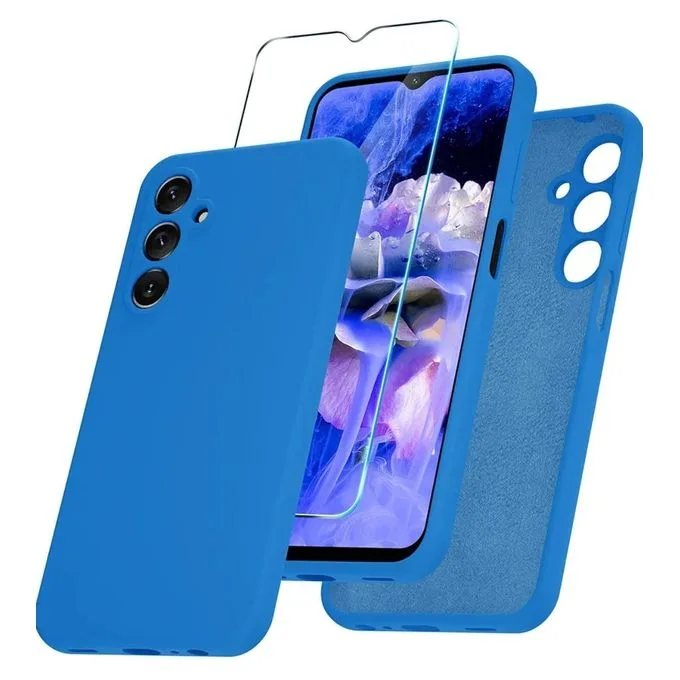Samsung Galaxy A25 Tempered Glass Screen Protector - Full Glue Anti-Scratch Protection - Blue