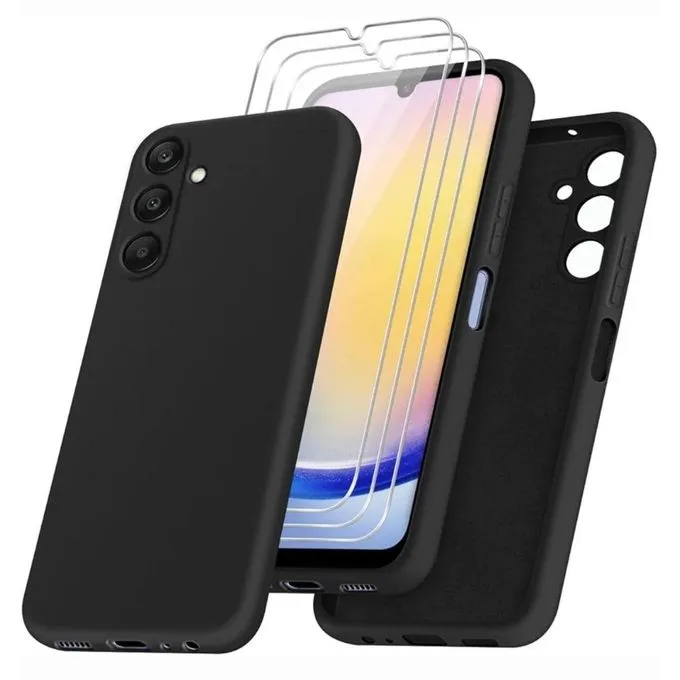 Samsung Galaxy A25 Tempered Glass Screen Protector - Full Glue Anti-Scratch Protection - Black