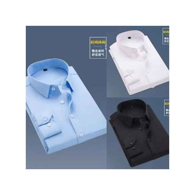 Men's Casual Long-Sleeve Shirts - Black/White