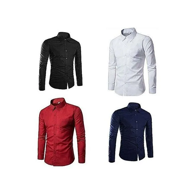 Men's Casual Shirts - White/Blue