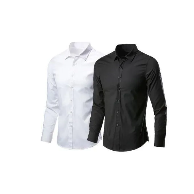 2-Pack Men's Casual Shirts - Black/White