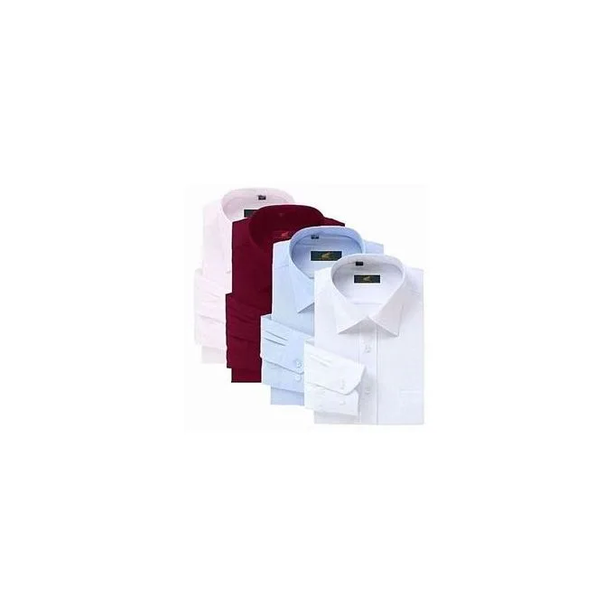 4-Pack Men's Casual Shirts - Sky Blue/White