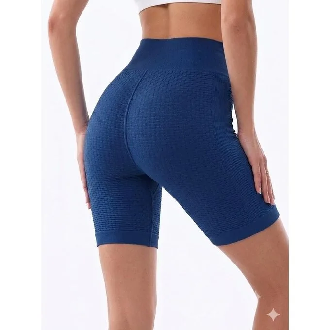 Women's High-Waist Biker Shorts - Navy Blue
