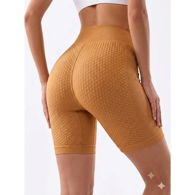 Women's High-Waist Biker Shorts - Brown