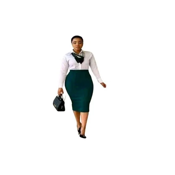 Women's Stretch Pencil Skirt - Army Green