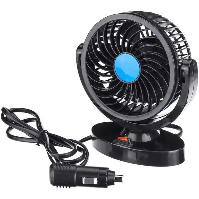 12V DC Single-Head Car Dashboard Fan - 360-Degree Rotation
