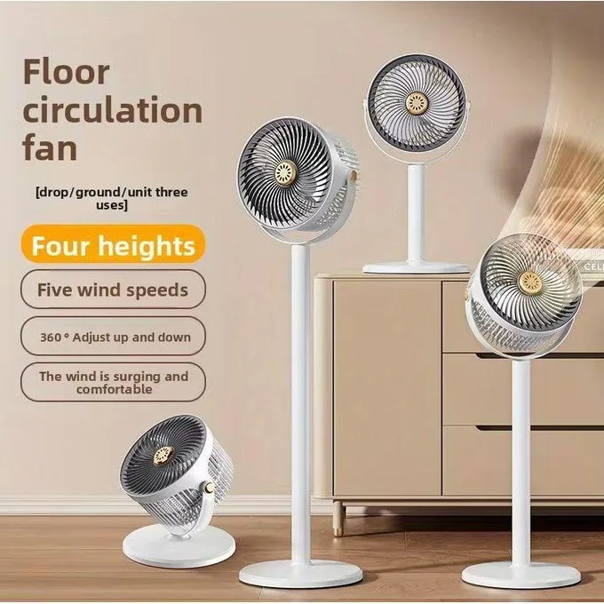 3-in-1 Electric Air Circulation Fan - 4 Height Adjustments, 5 Speed Settings & 360° Tilt - Portable Standing Pedestal & Table Fan