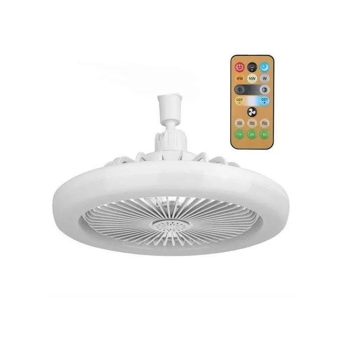 Ceiling Fan Light, LED Fan Lamp 3 Light Sources White Transparent ABS Fan Blade 36W for Living Room Bedroom