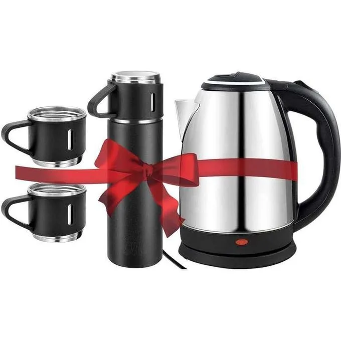 Electric Kettle And Vacuum Flask Set (500ML) With 3 Coffee Mug Electric Kettle