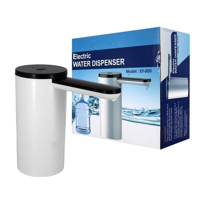 Electric Water Dispenser (Model: XY-800) - Portable Automatic Drinking Water Pump with USB Rechargeable Battery, White & Black