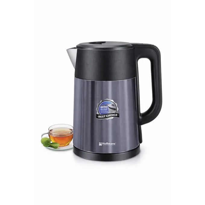 Hoffmans 2.5L Electric Tea Kettle Fast Boiling Auto Shut-off and Boil Dry Protection Electric Kettle Pacolator Gray/Brown
