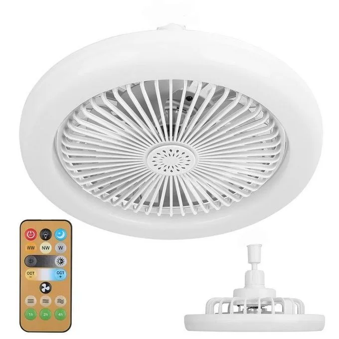 Small Fan Light Silent Ceiling Fan with LED Light Adjustable Color Temperature Dimmable Fan Lamp Adjustable Fan Speeds 1H2H4H Timer with Remote Control