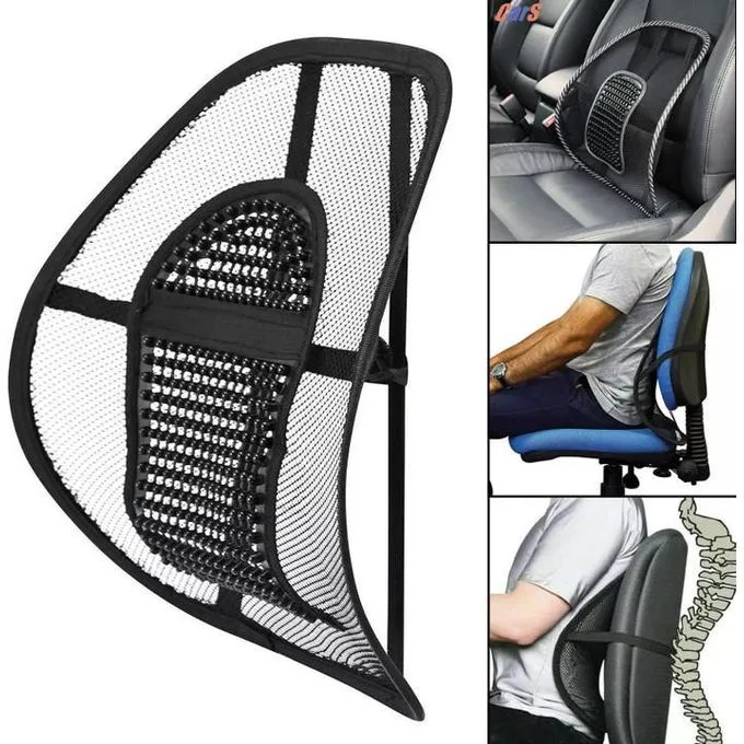 Ergonomic Backrest Cushion for Office and Car Chair for Back Pain Relief Back / Lumbar Support (Black)