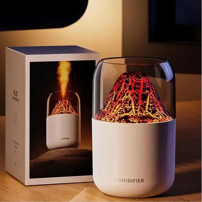 Portable Mini Volcano Humidifier, 300ml Small Cool Mist Humidifier, USB Personal Desktop Humidifier For Baby Bedroom Travel Office Home, Auto Shut-Off, 2