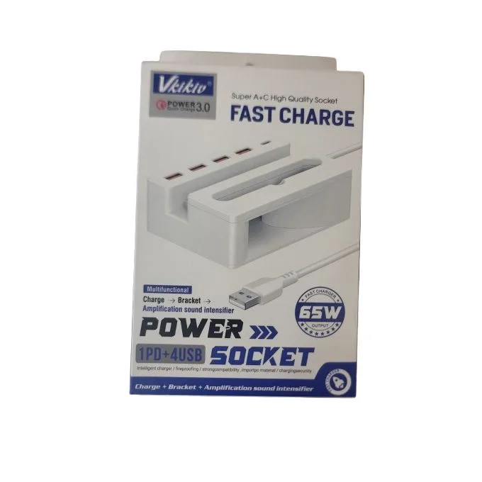 Socket Fast Charge 65W USB Charging Station Upto 5 Devices