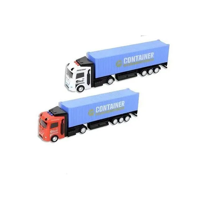 1PC Kids Small Container Truck Toy - Friction Powered Heavy Duty Trailer Semi-Truck for Boys (Color N/A)