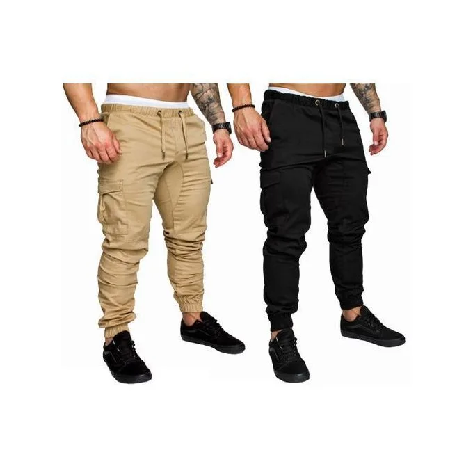 Men's Casual Trousers - Black/Brown