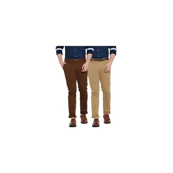 2-Pack Men's Classic Khaki Trousers