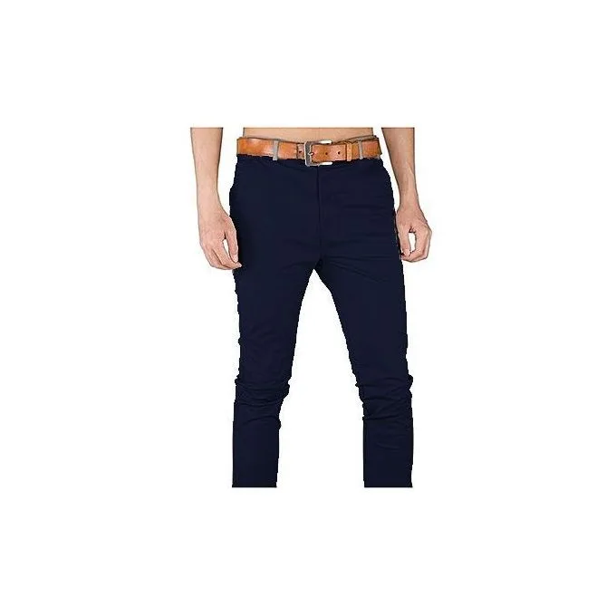 Men's Stretch Khaki Trousers - Navy Blue