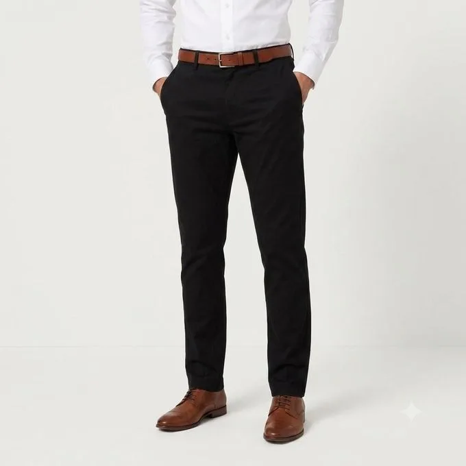 Men's Smart Formal Office Trousers - Black